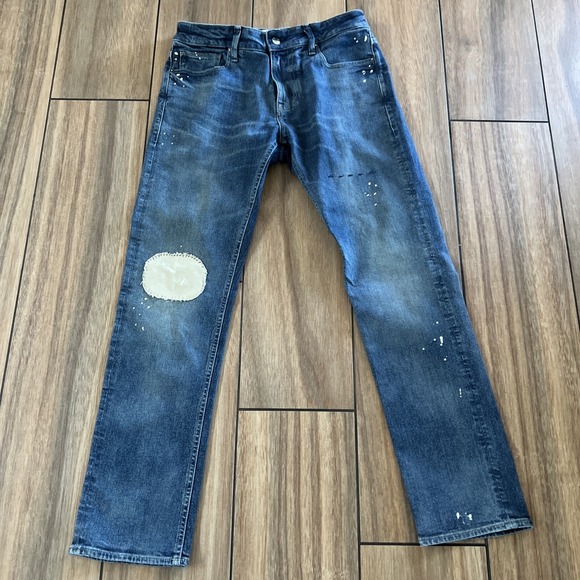 Guess Other - Guess Jeans Men's 32x 30 Light Wash Distressed Straight Leg Denim BeigePatch